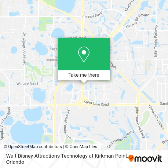 Mapa de Walt Disney Attractions Technology at Kirkman Point