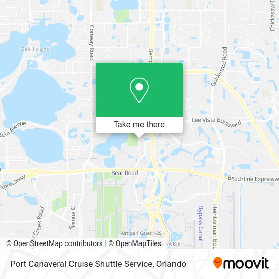 Port Canaveral Cruise Shuttle Service map