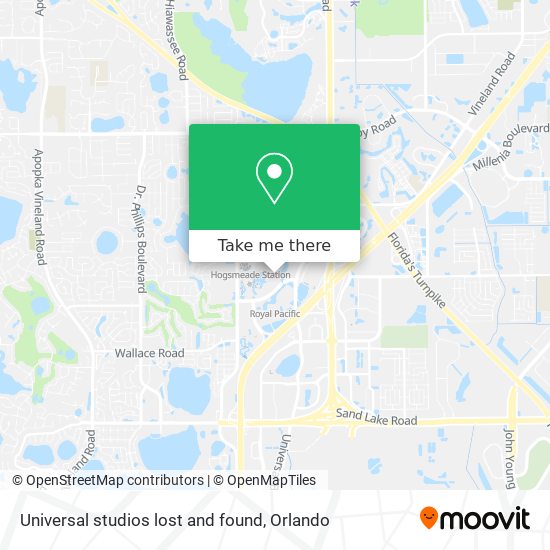 Universal studios lost and found map