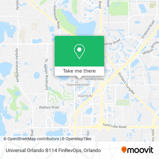 Universal Orlando B114 FinRevOps map