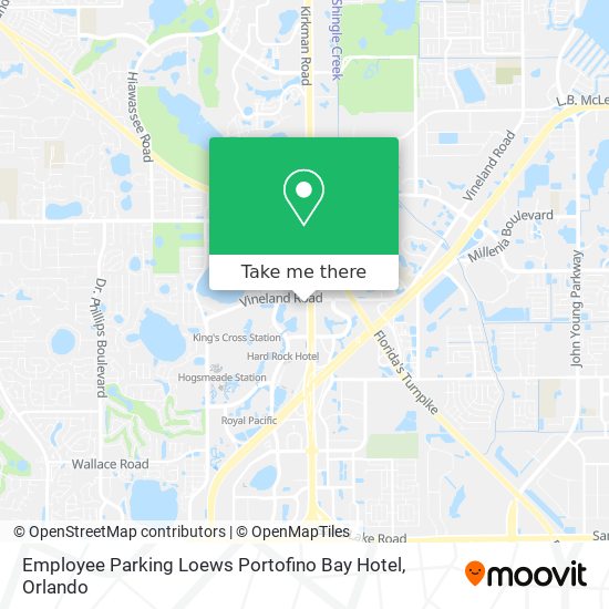 Mapa de Employee Parking Loews Portofino Bay Hotel