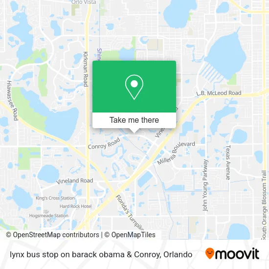 lynx bus stop on barack obama & Conroy map