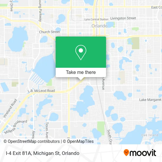 Mapa de I-4 Exit 81A, Michigan St