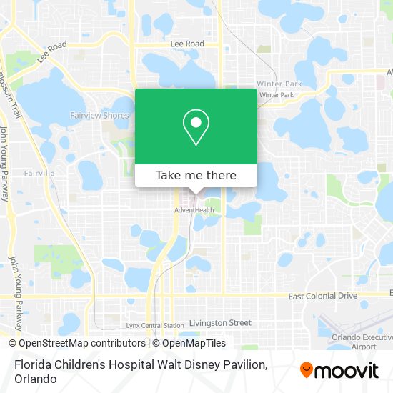 Florida Children's Hospital Walt Disney Pavilion map