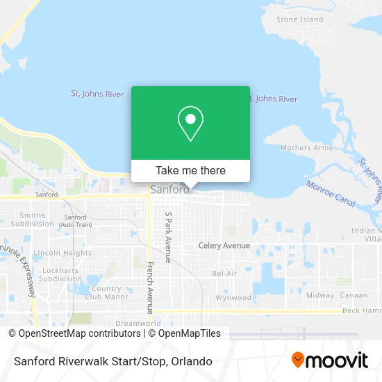Sanford Riverwalk Start/Stop map