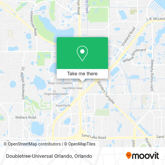 Mapa de Doubletree-Universal Orlando