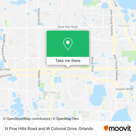 Mapa de N Pine Hills Road and W Colonial Drive