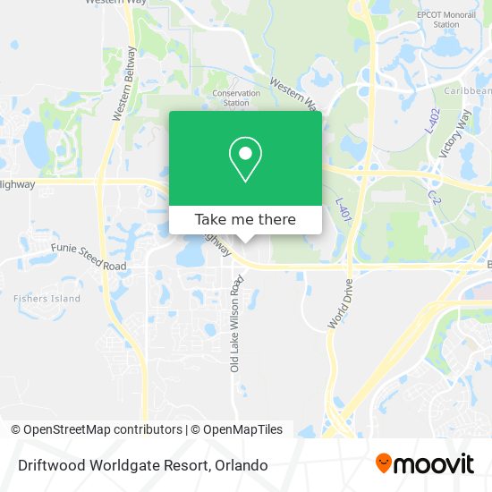 Mapa de Driftwood Worldgate Resort