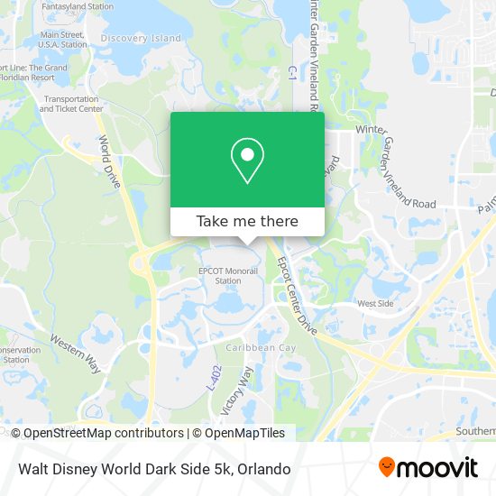 Walt Disney World Dark Side 5k map