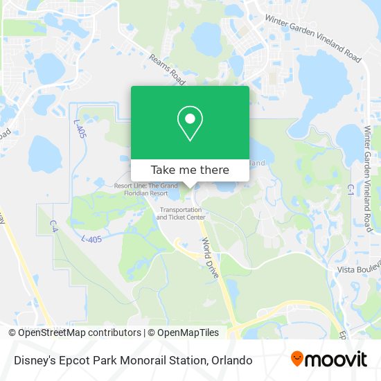 Disney's Epcot Park Monorail Station map