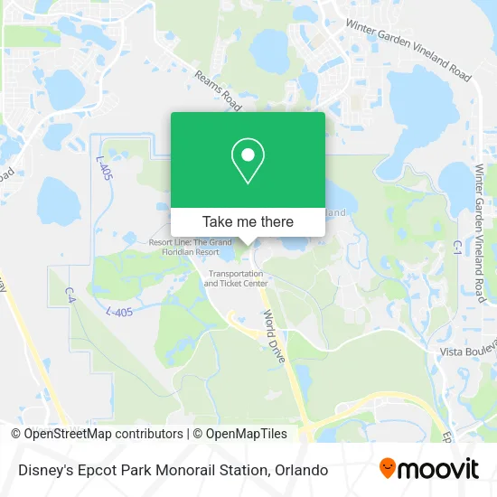 Mapa de Disney's Epcot Park Monorail Station