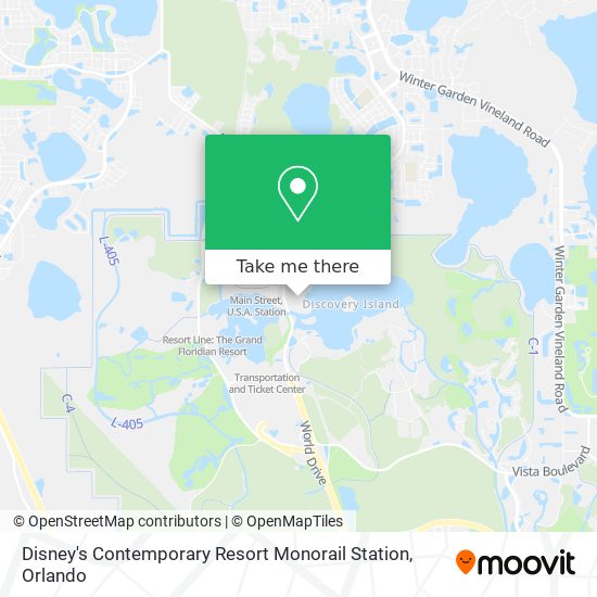 Disney's Contemporary Resort Monorail Station map