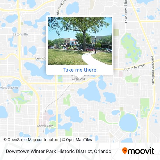 Mapa de Downtown Winter Park Historic District