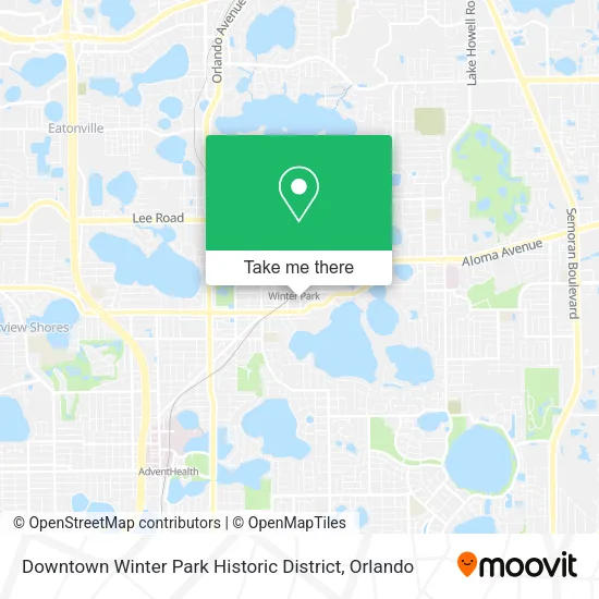 Mapa de Downtown Winter Park Historic District