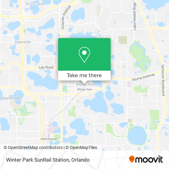 Winter Park SunRail Station map