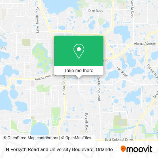 N Forsyth Road and University Boulevard map