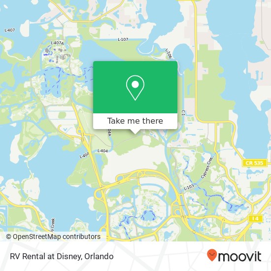 RV Rental at Disney map