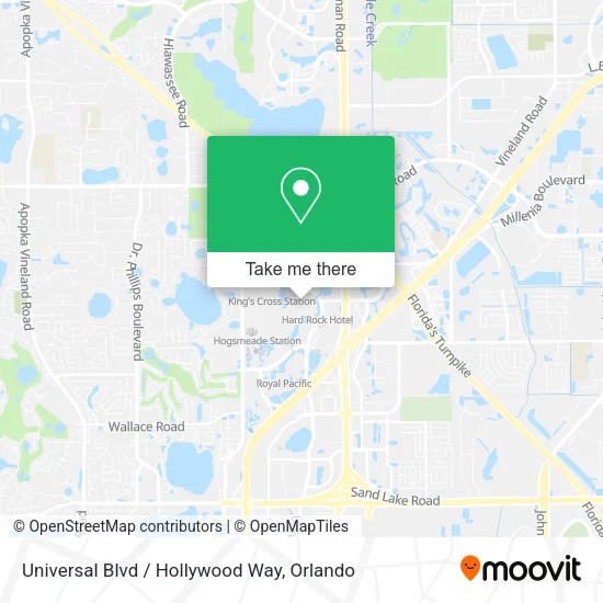 Mapa de Universal Blvd / Hollywood Way