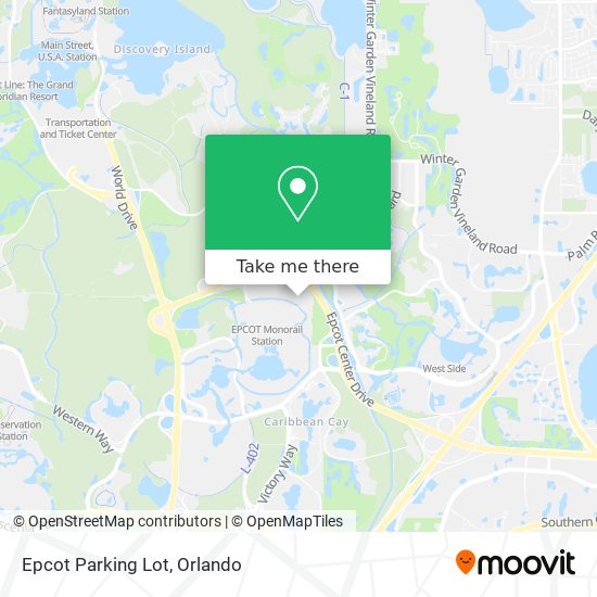 Epcot Parking Lot map