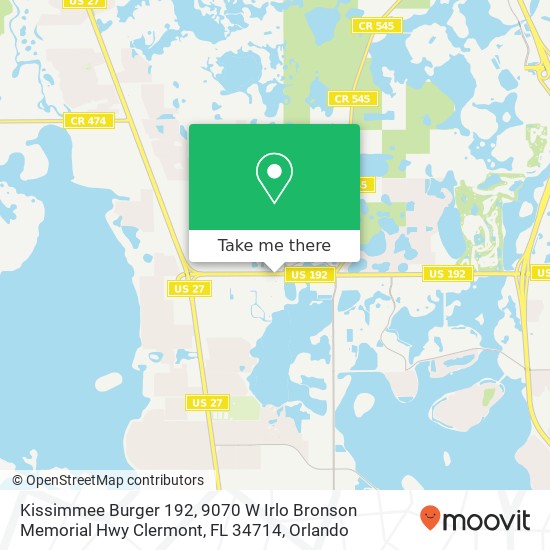 Kissimmee Burger 192, 9070 W Irlo Bronson Memorial Hwy Clermont, FL 34714 map