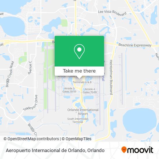 Mapa de Aeropuerto Internacional de Orlando