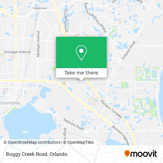 Boggy Creek Road map