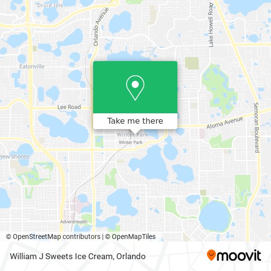 William J Sweets Ice Cream map