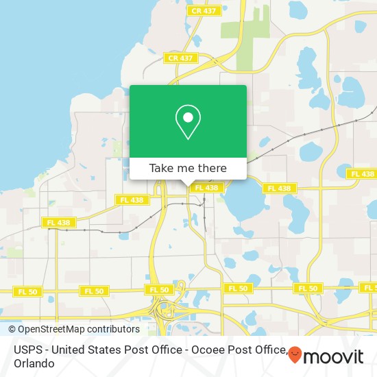 USPS - United States Post Office - Ocoee Post Office map