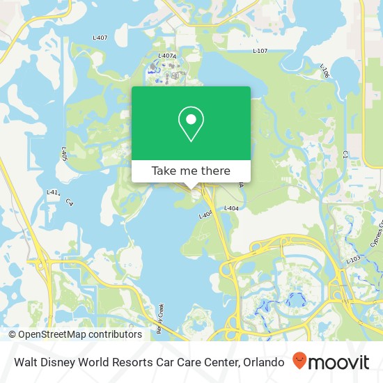 Mapa de Walt Disney World Resorts Car Care Center