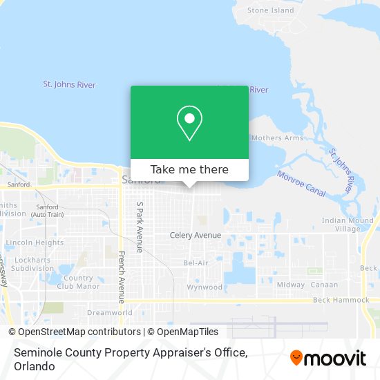 How to get to Seminole County Property Appraiser's Office in Sanford by Bus  or Train?