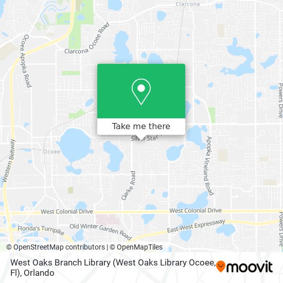 West Oaks Branch Library (West Oaks Library Ocoee, Fl) map