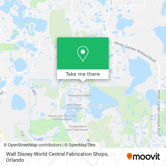 Walt Disney World Central Fabrication Shops map