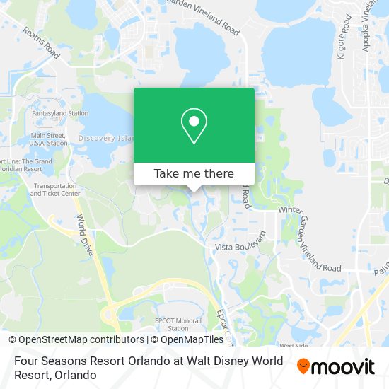 Four Seasons Resort Orlando at Walt Disney World Resort map