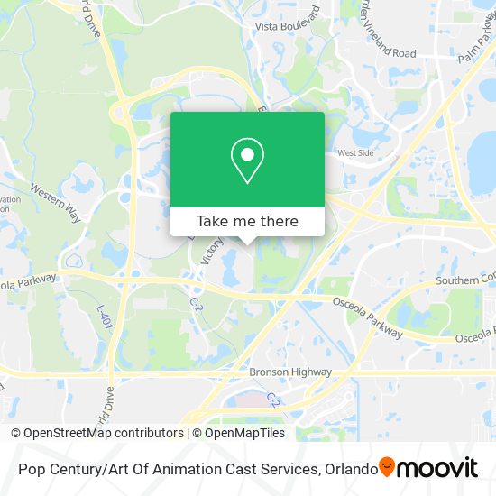 Pop Century / Art Of Animation Cast Services map