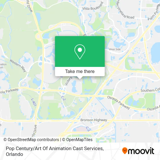 Mapa de Pop Century / Art Of Animation Cast Services