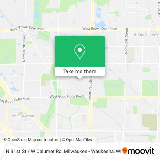 N 81st St / W Calumet Rd map