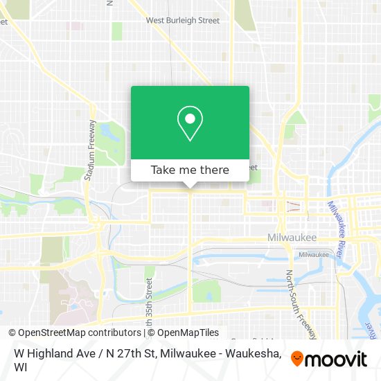 W Highland Ave / N 27th St map