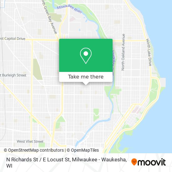 N Richards St / E Locust St map