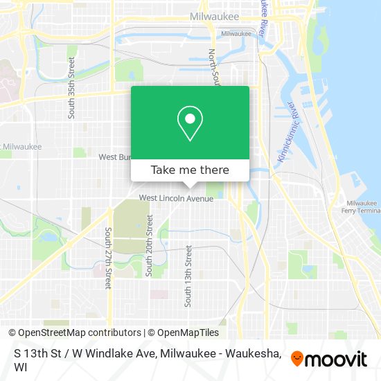 S 13th St / W Windlake Ave map