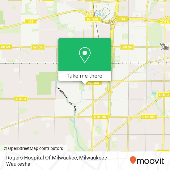 Rogers Hospital Of Milwaukee map