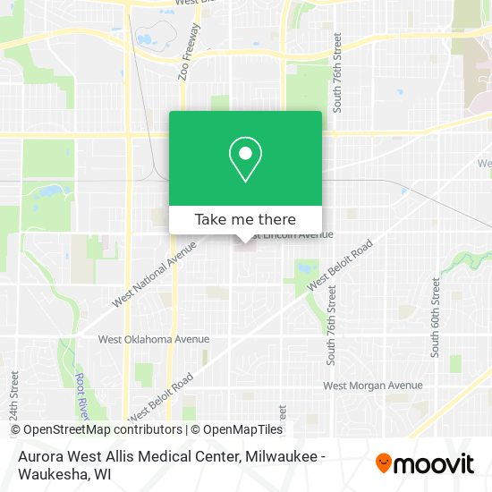 Mapa de Aurora West Allis Medical Center