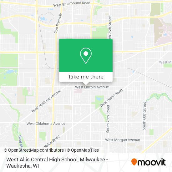 Mapa de West Allis Central High School