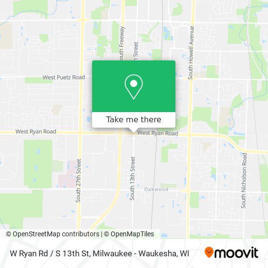 W Ryan Rd / S 13th St map