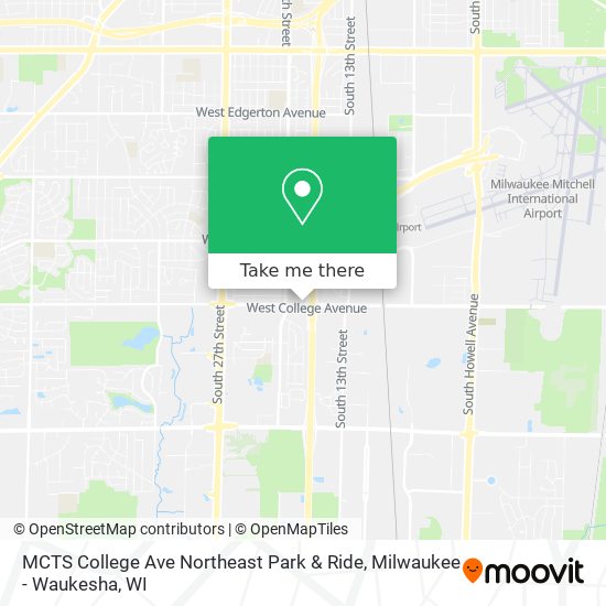 MCTS College Ave Northeast Park & Ride map