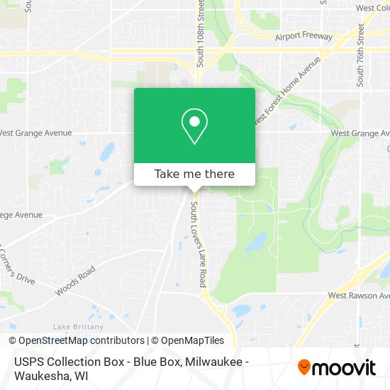 Mapa de USPS Collection Box - Blue Box