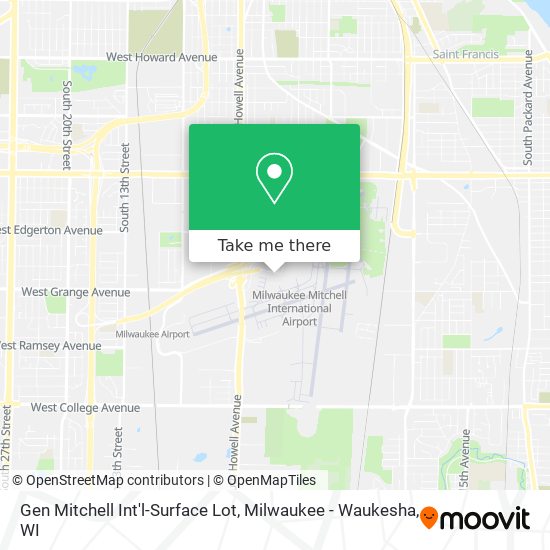 Gen Mitchell Int'l-Surface Lot map