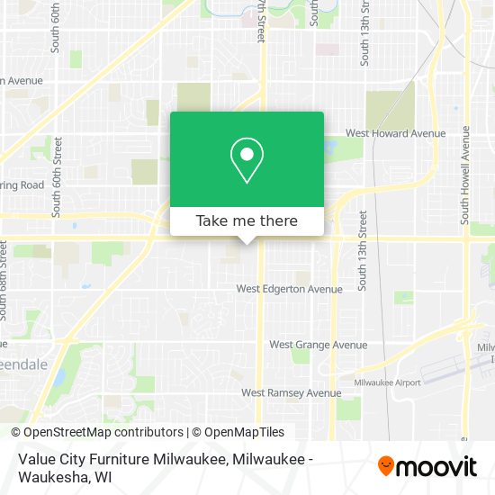 Mapa de Value City Furniture Milwaukee