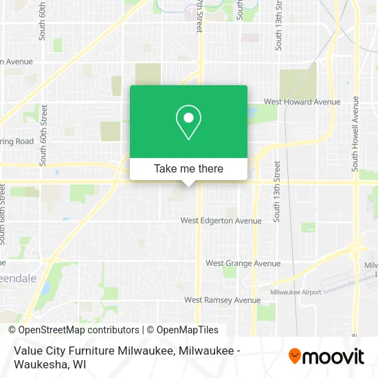 Value City Furniture Milwaukee map