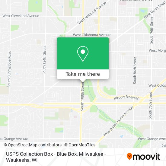 USPS Collection Box - Blue Box map