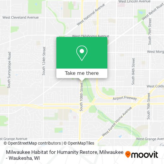 Milwaukee Habitat for Humanity Restore map